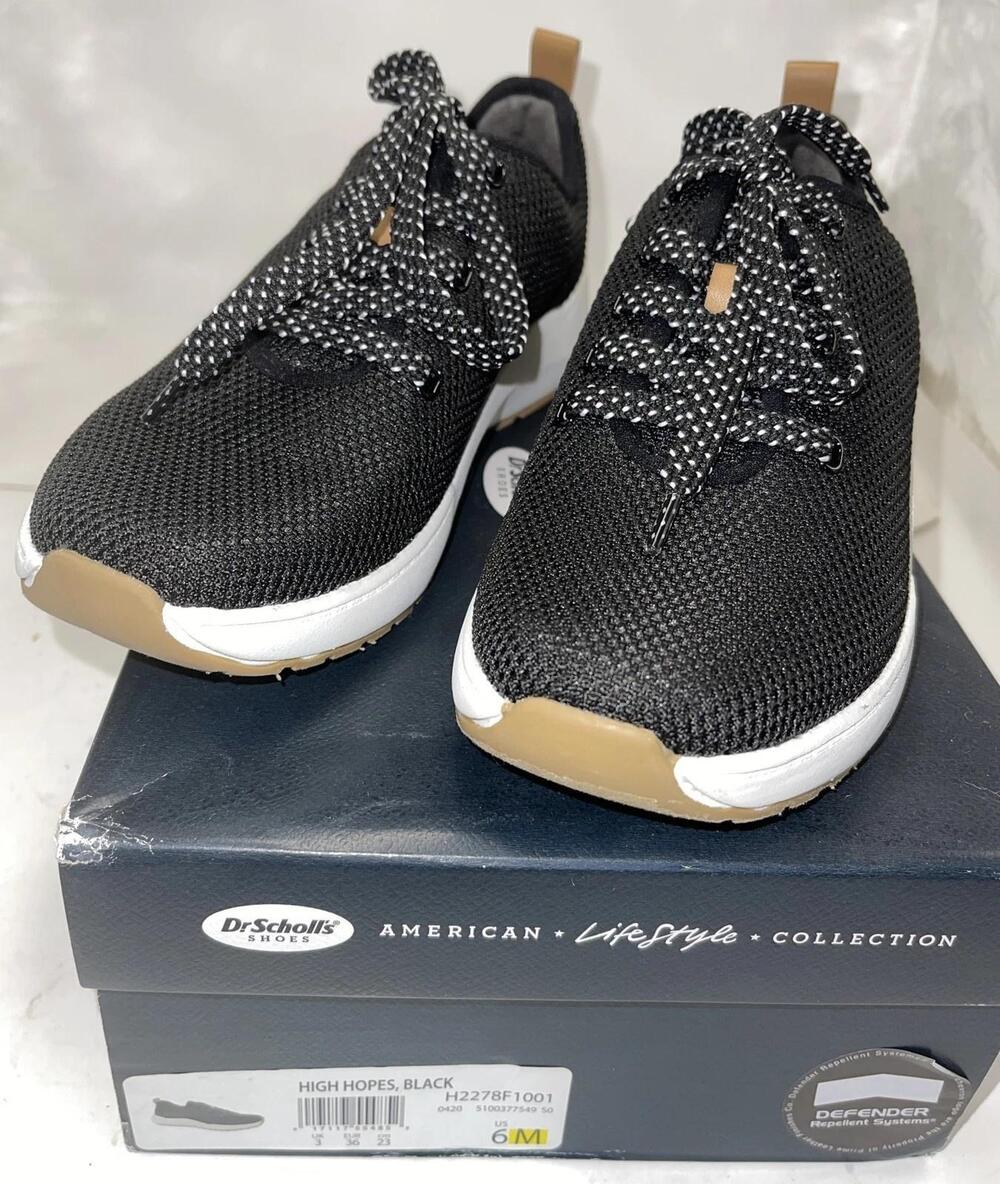 Dr. Scholl's Shoes Womens Size 6M Black High Hopes Mesh Sneakers H2278F1001